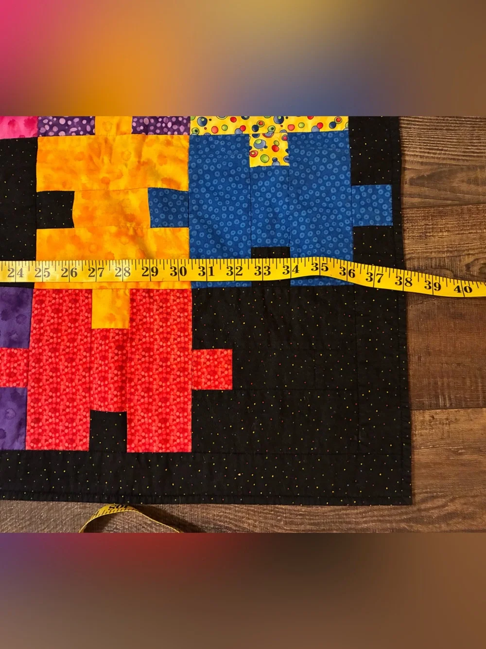 Like New Colorful Puzzle Piece Handmade Quilt